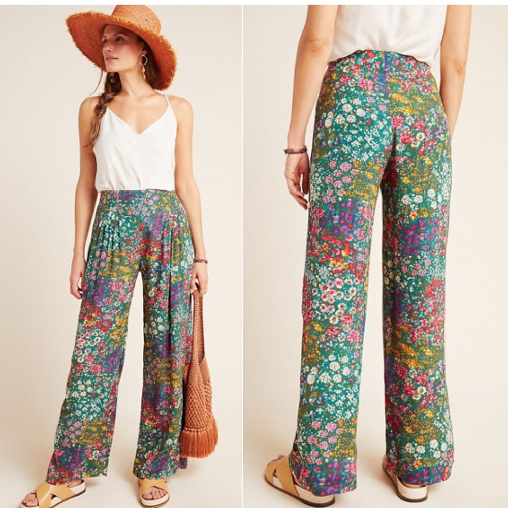 Anthropologie Cabo Pleated Wide-Leg Pants